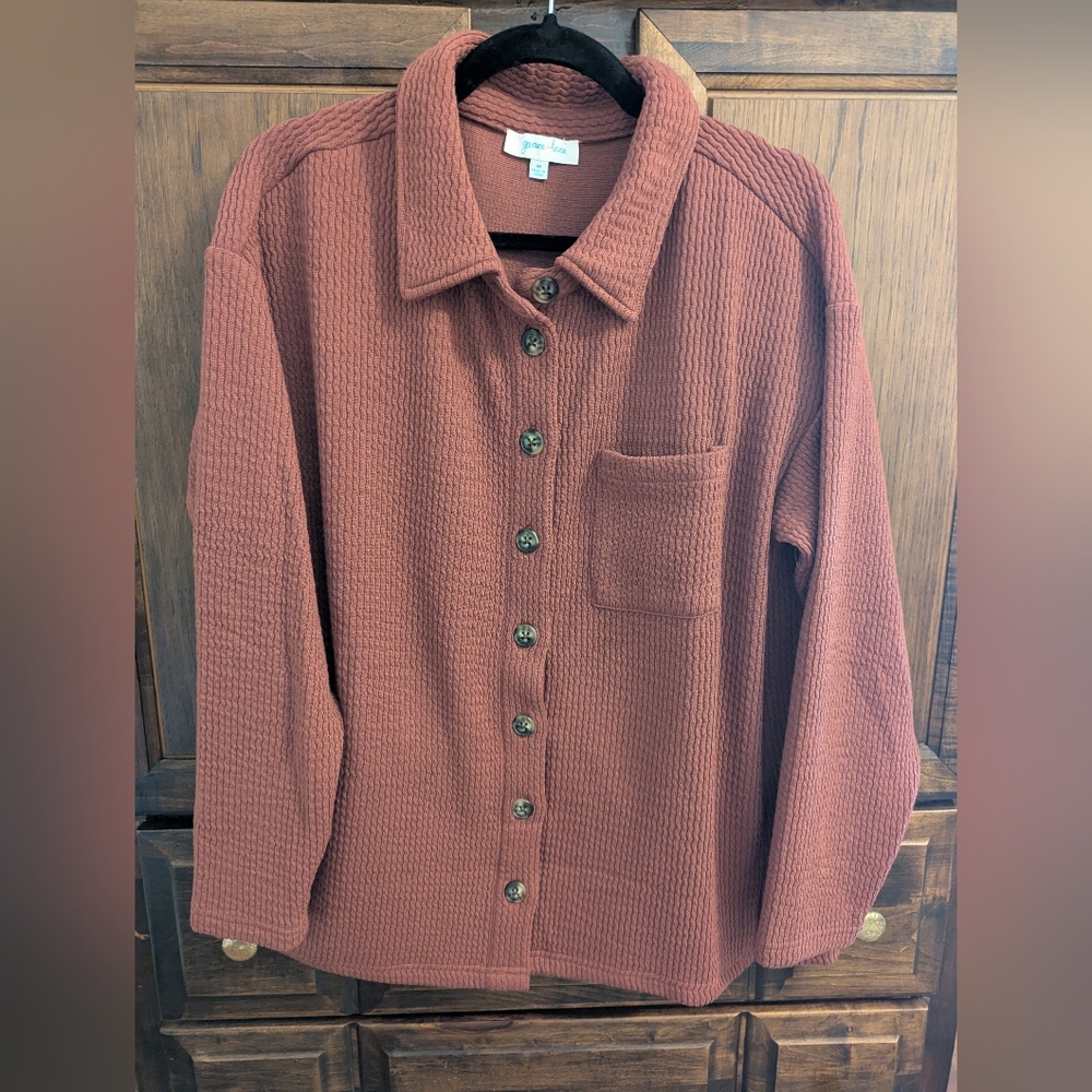 G&L Luxe Spanish Wine Ribbed Shacket